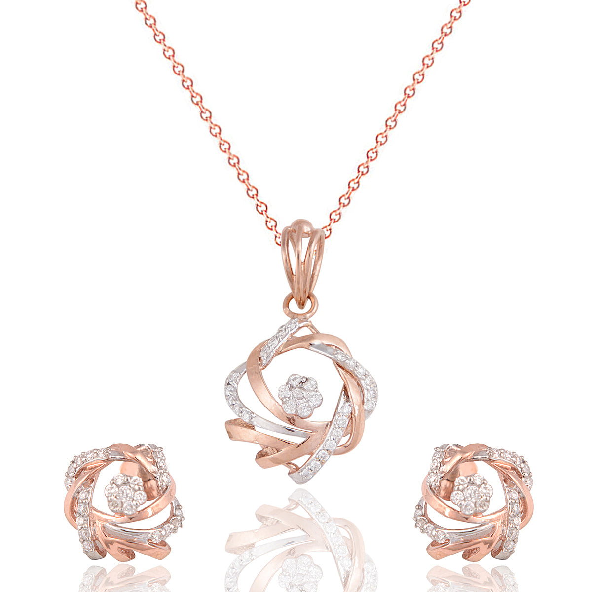 Harmony Solitaire Fusion Diamond Pendant Set