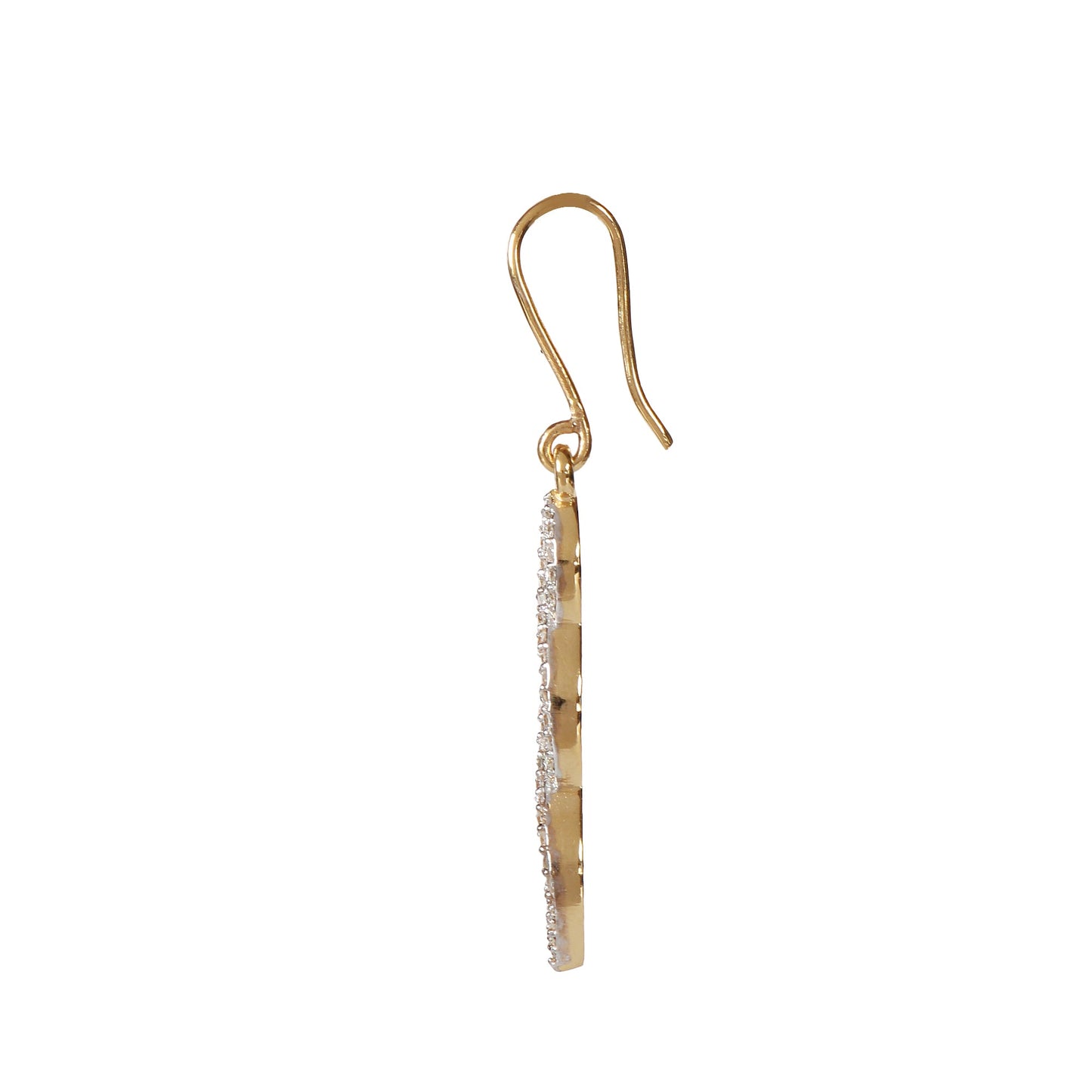 18K Yellow Gold Drop Earrings with Natural Diamond 0.68 Ct. Certified