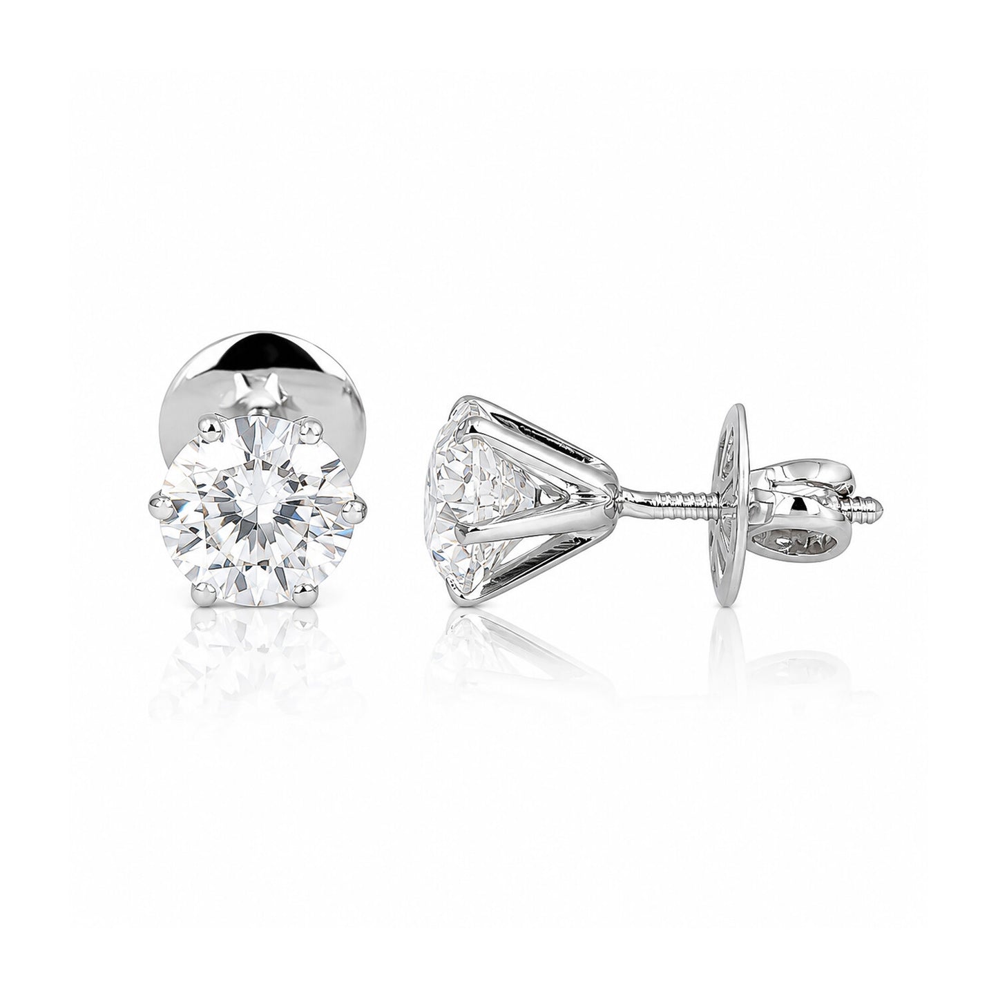 14K/18K Lab-Grown Diamond Solitaire Pear Stud Earrings