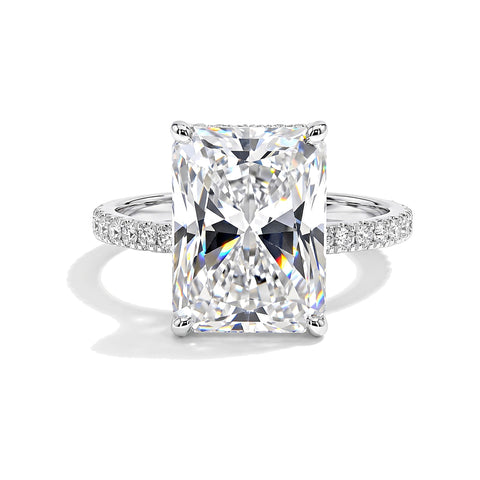 18.10 ct DEW Certified Radiant Cut Moissanite Ring For Birthday Gift Idea 18K Gold Plat 18K Gold Plated