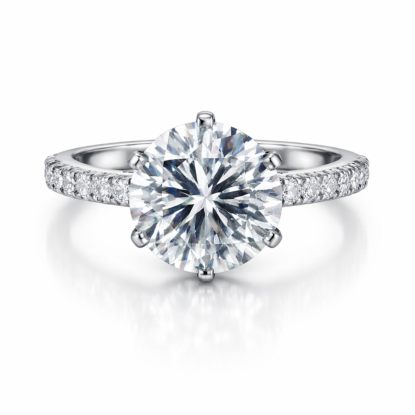 6.00 ct DEW White Moissanite Ring – Thoughtful Labor Day Gift for Her 18K Gold Plated V 18K Gold Plated