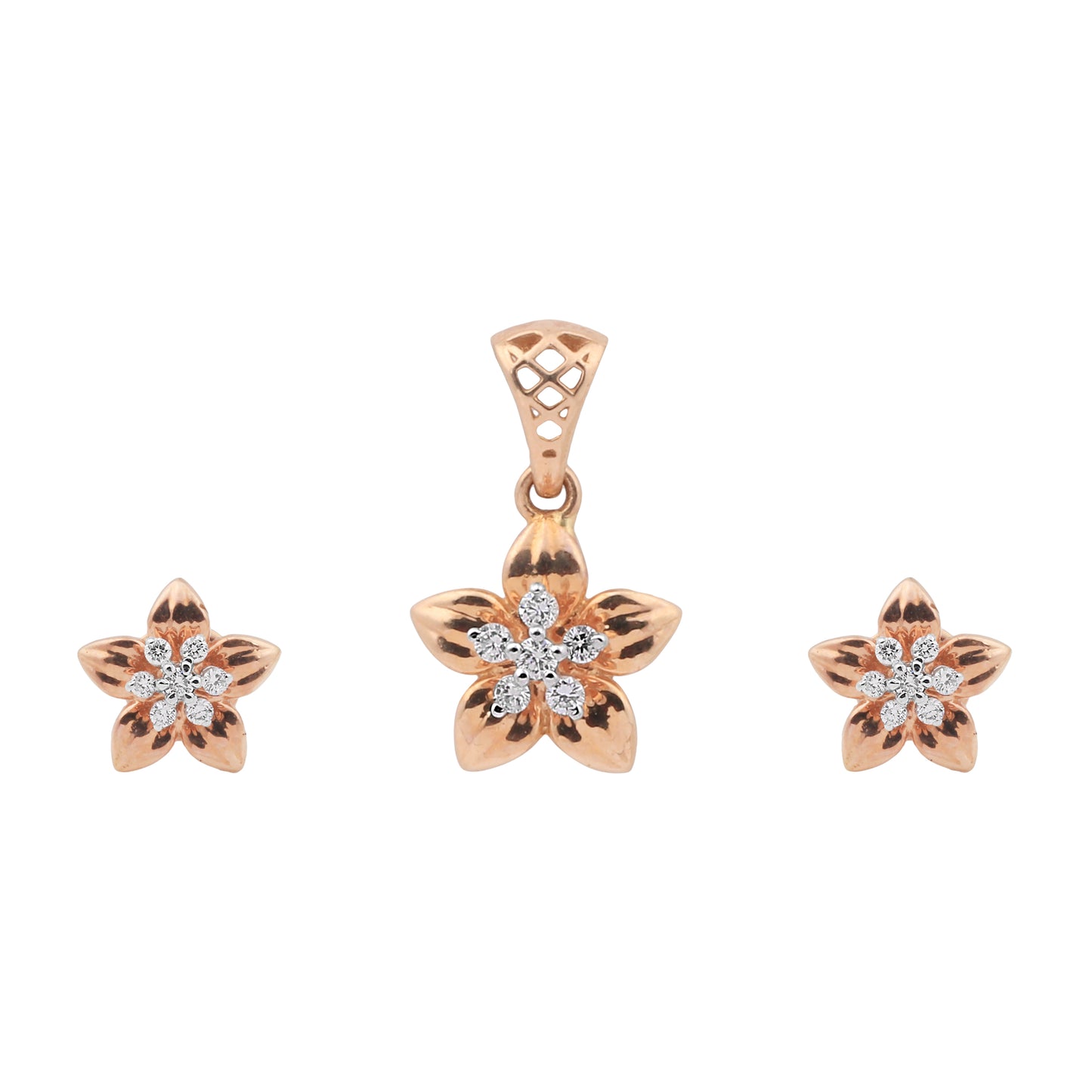 Blossom Diamond Pendant Set