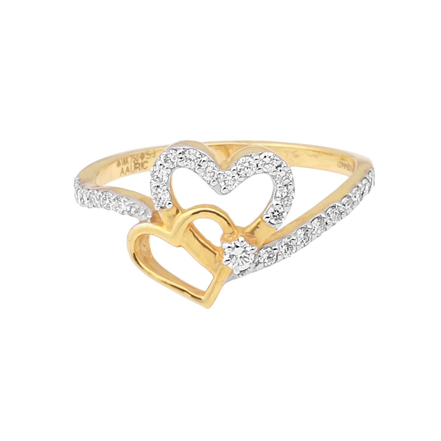 Intertwined Hearts Diamond Ring