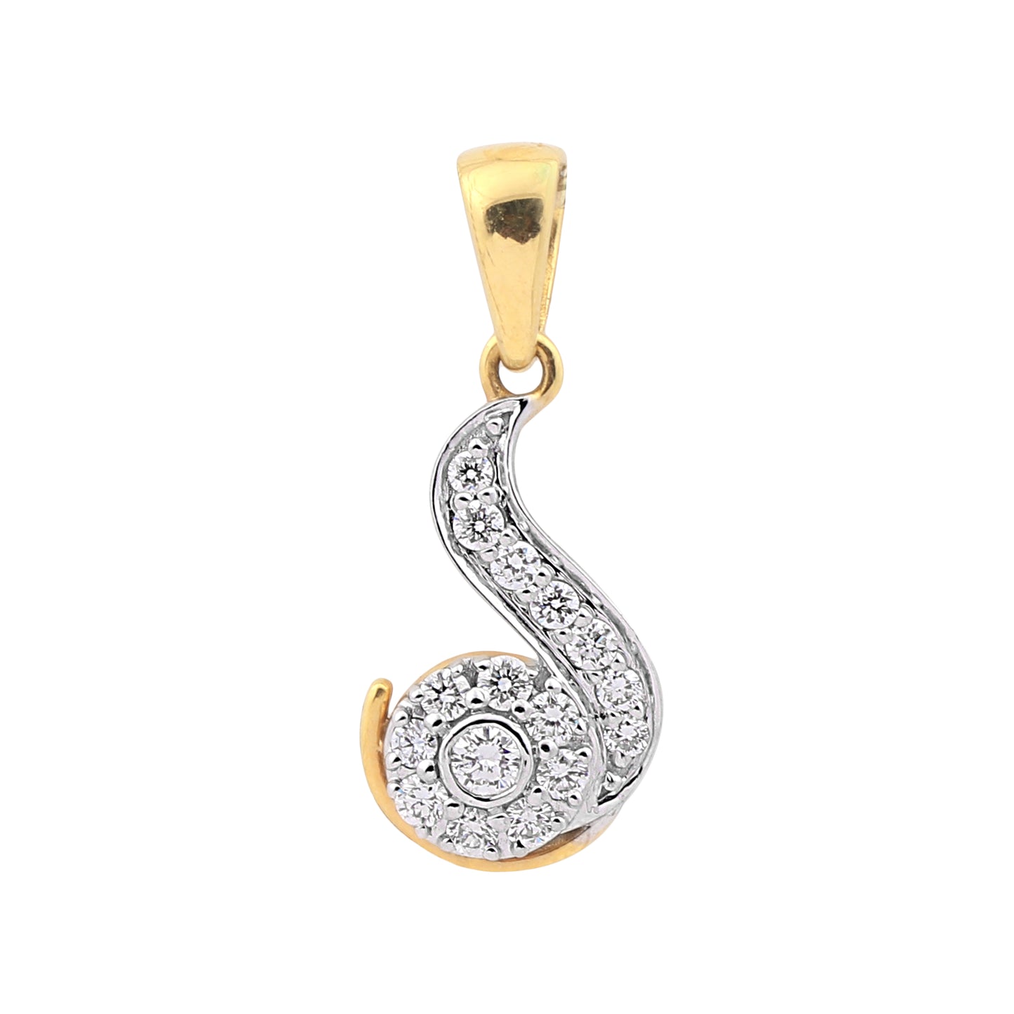 S-Shaped Diamond Pendant