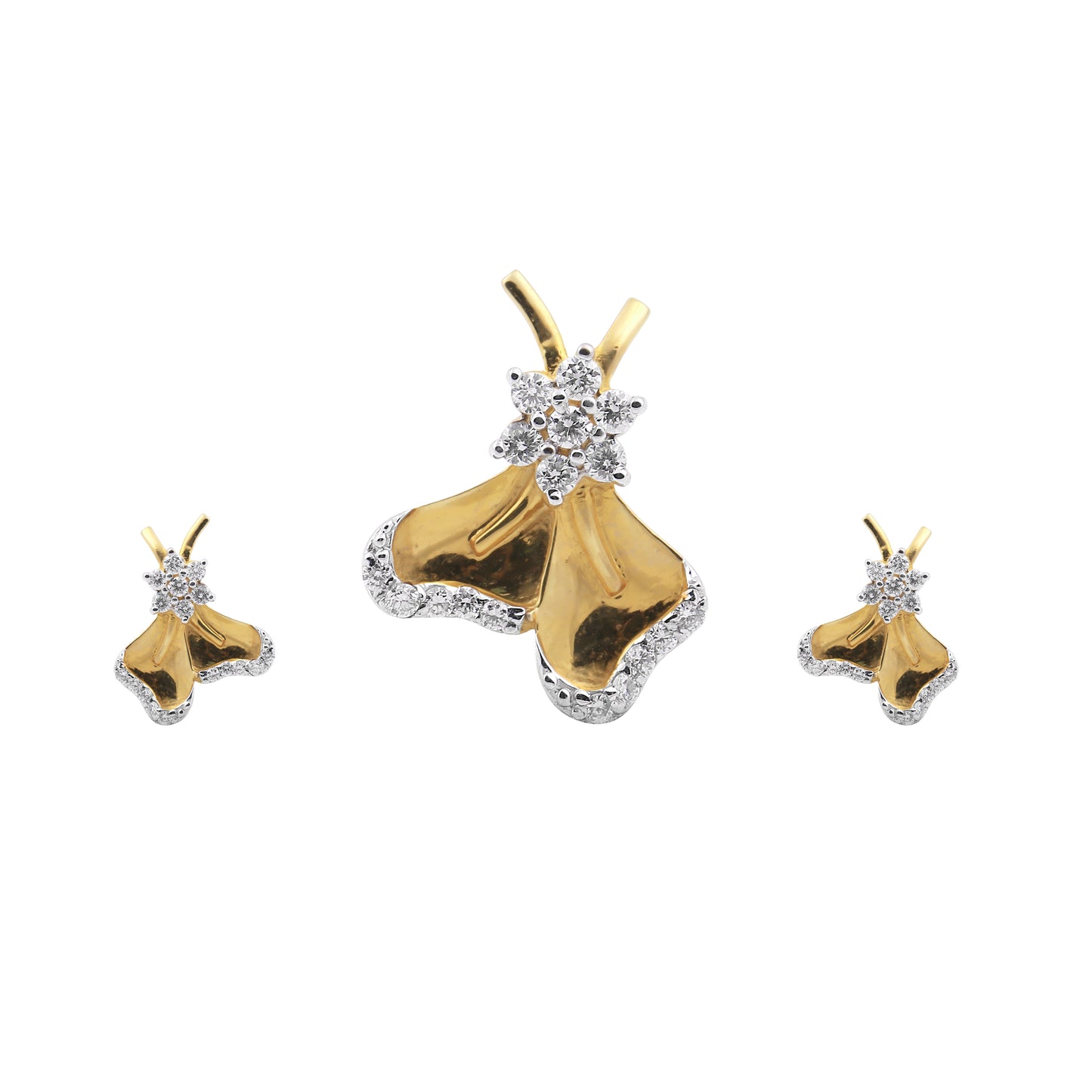 Blooming Petal Diamond Pendant Set