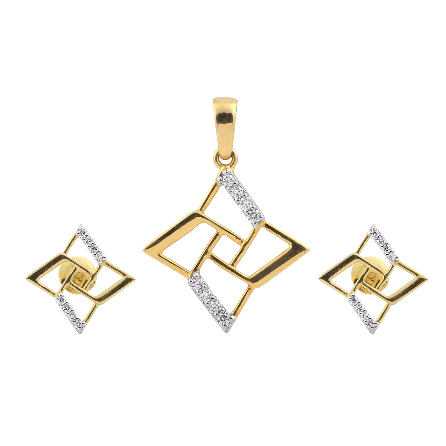 Modern Radiance Diamond Pendant Set