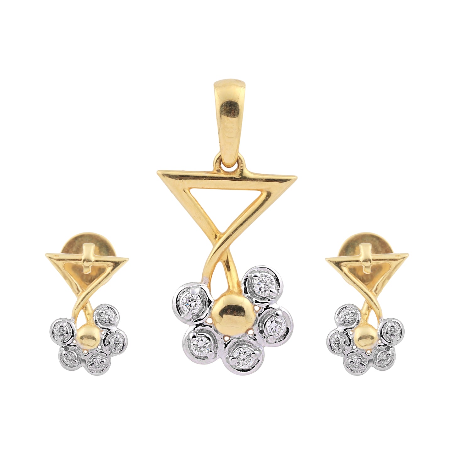 Floral Harmony Diamond Pendant Set