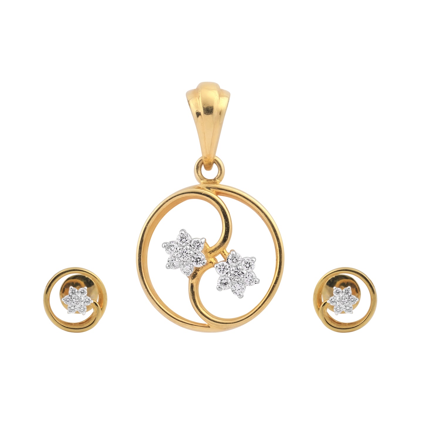 Whispering Bloom Diamond Pendant Set