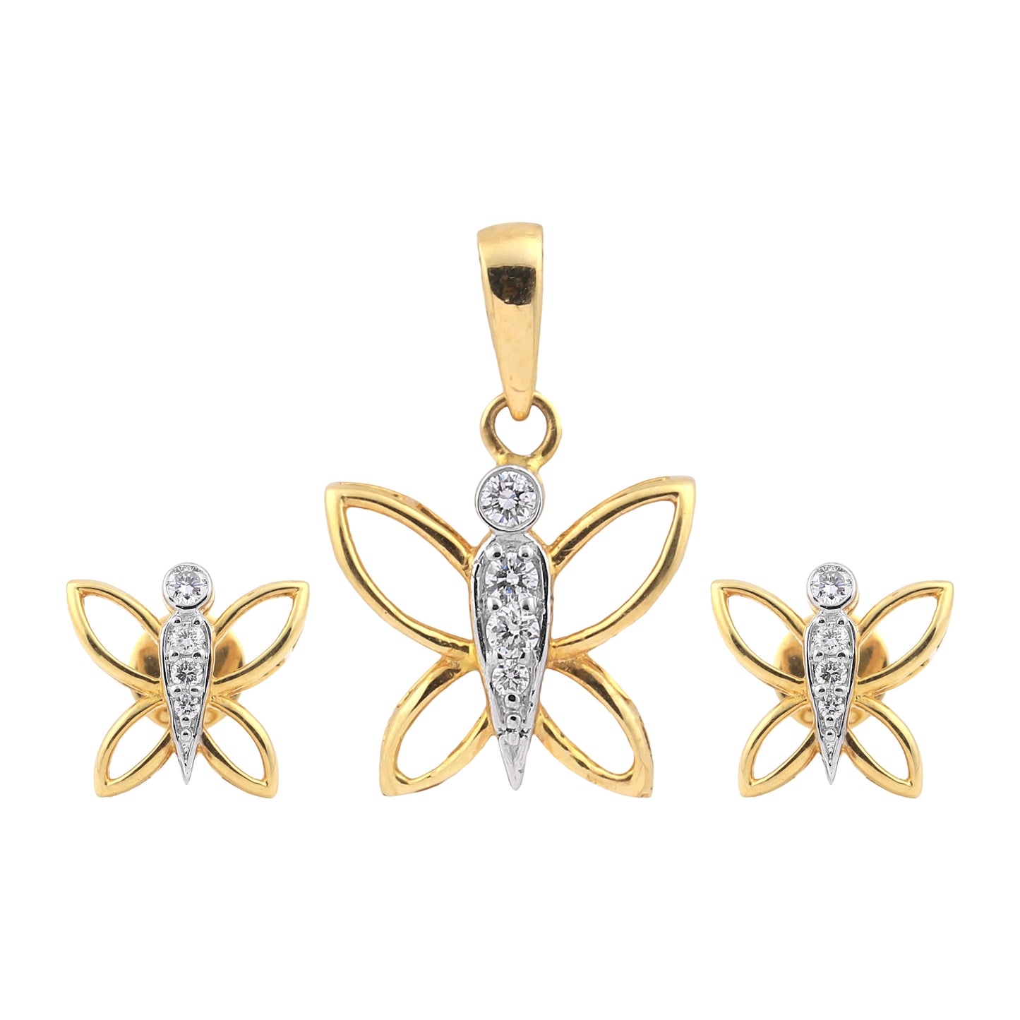 Butterfly Bliss Diamond Pendant Set