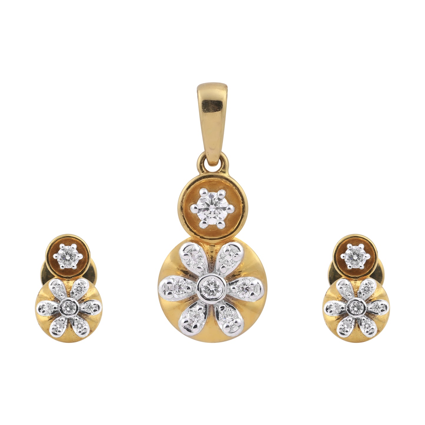 Radiant Bloom Diamond Pendant Set