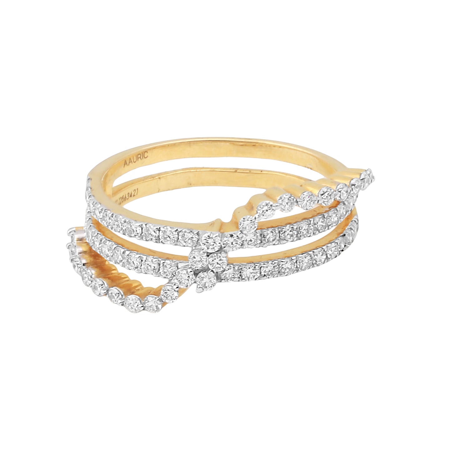 Crisscross Diamond Ladies Ring