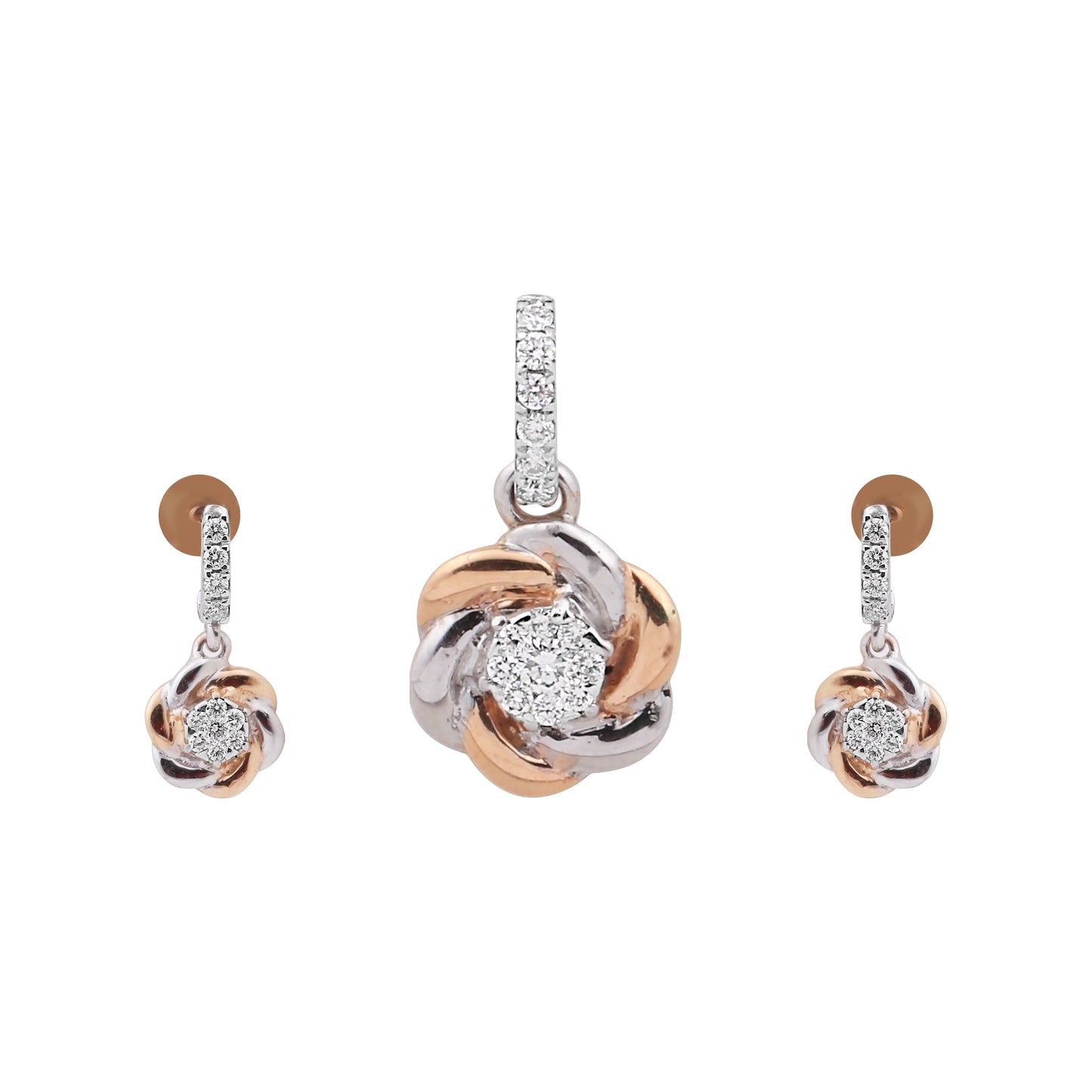 Floral Diamond Pendant Set