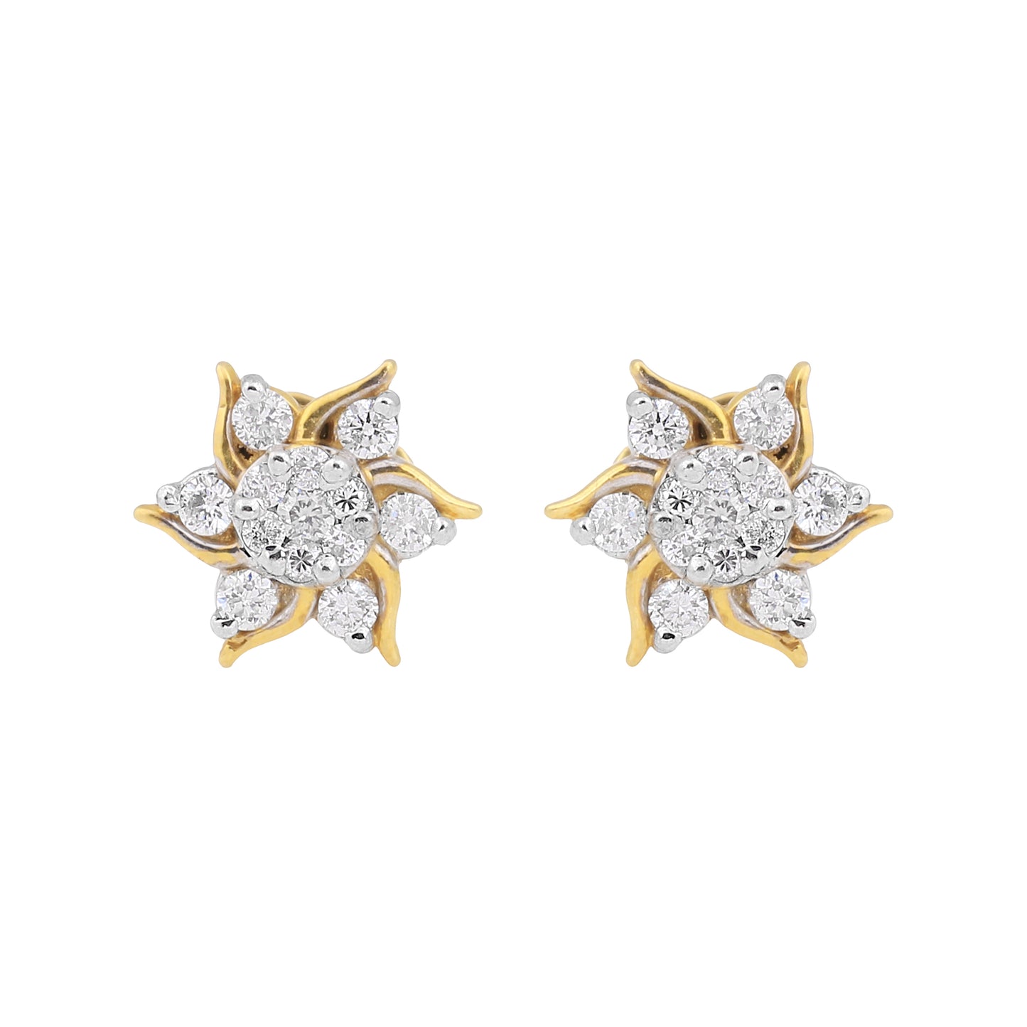 Diamond Floral Stud Earrings