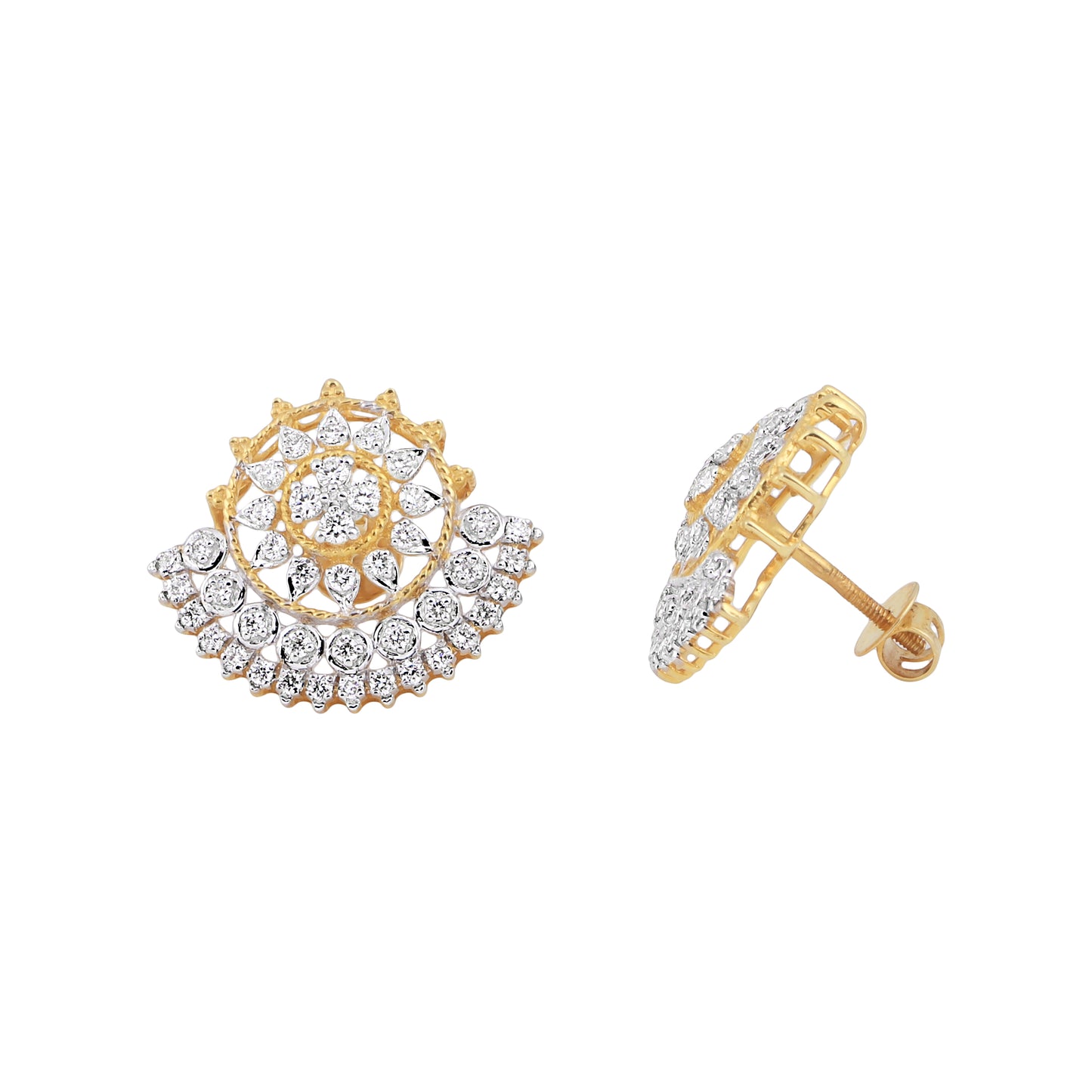Diamond Sunburst Earrings