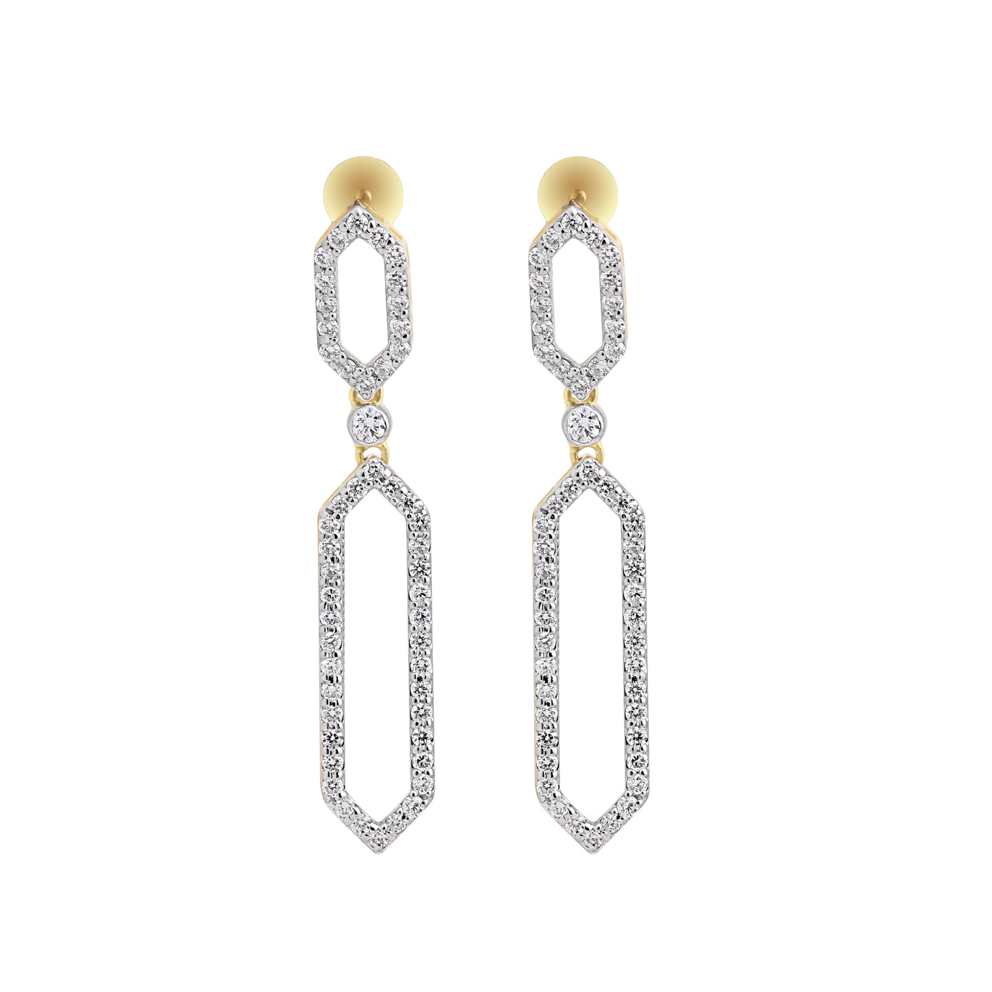Modern Geometric Diamond Dangle Earrings