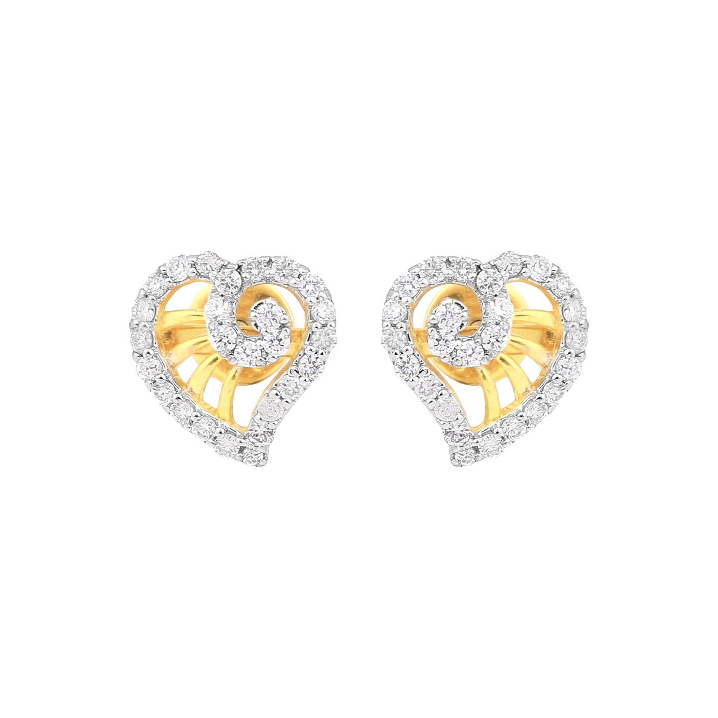 Elegant Heart-Shaped Diamond Earrings
