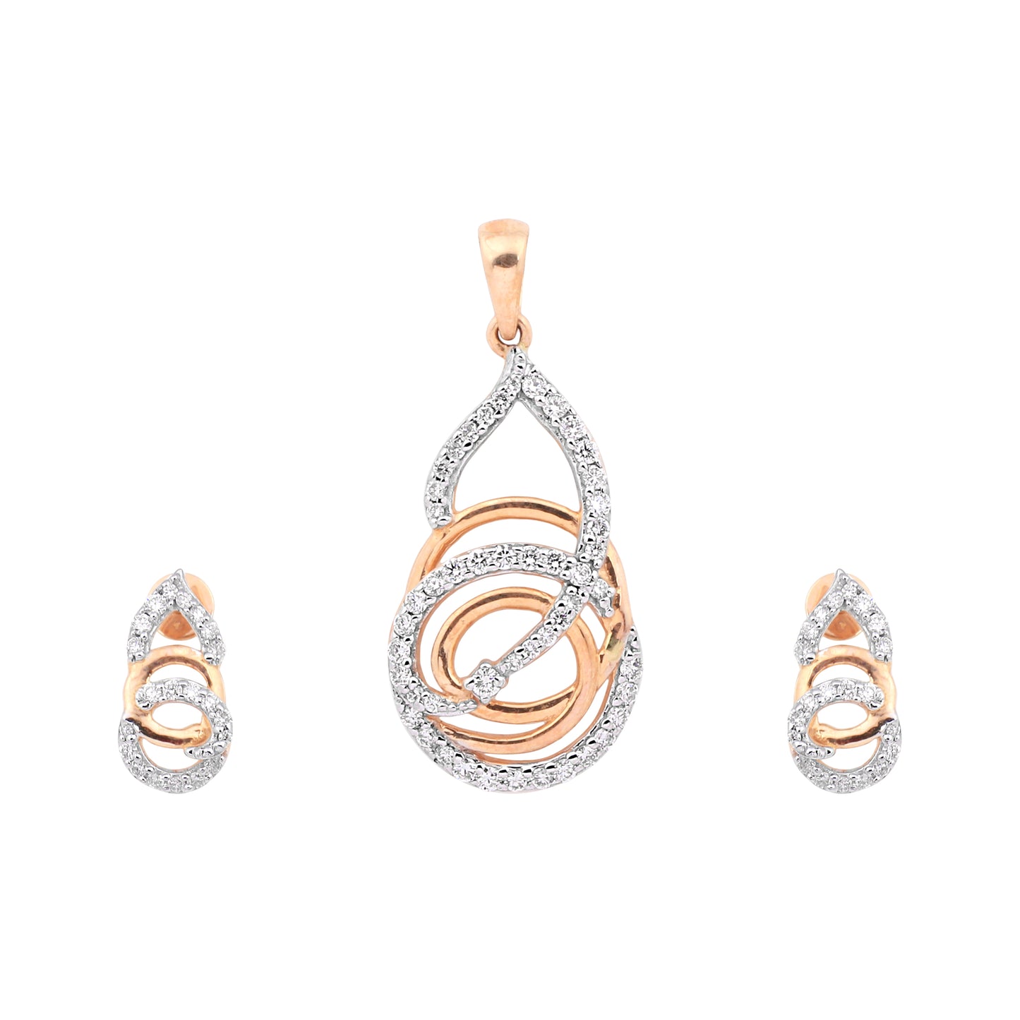 Celestia Spiral Diamond Pendant Set