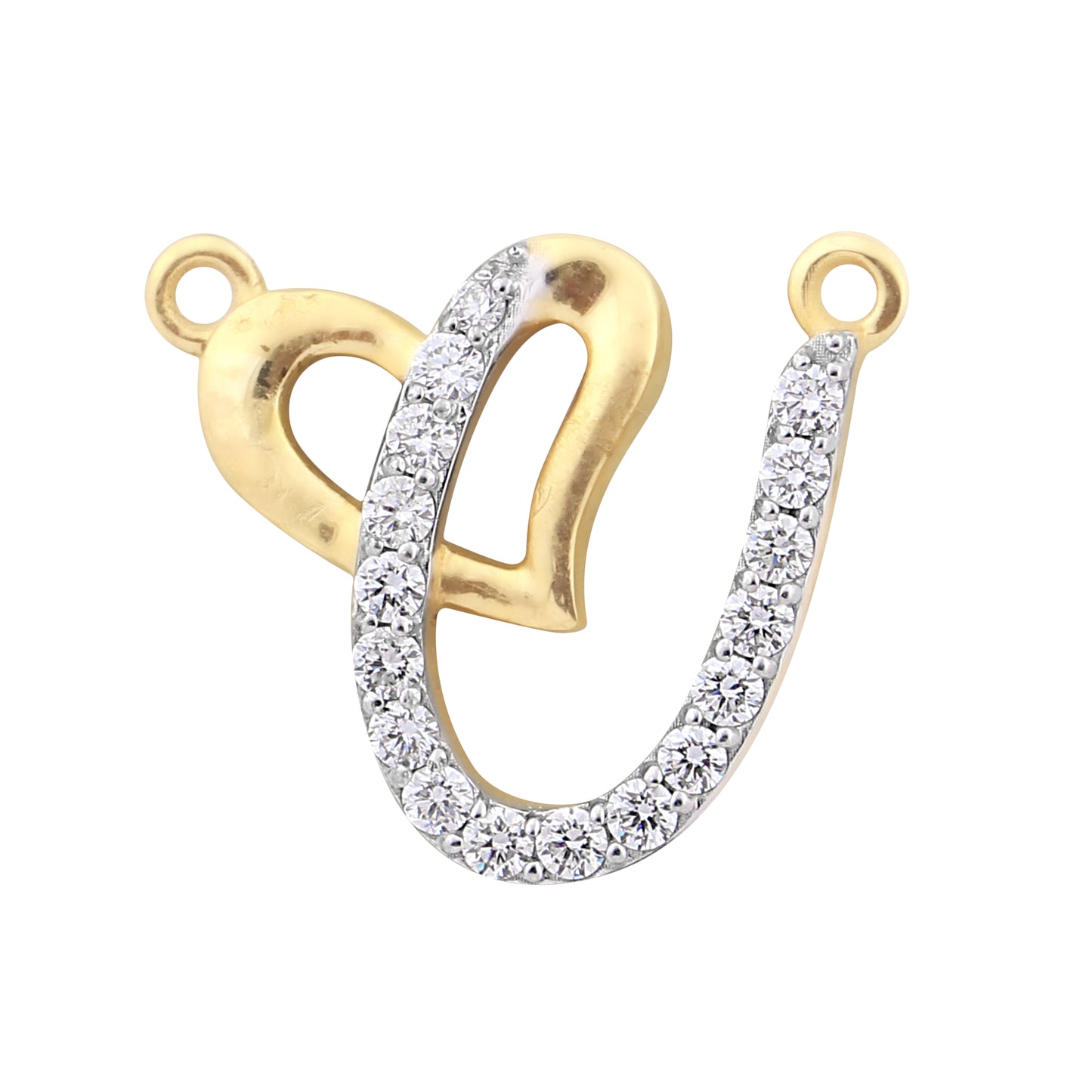 Heart & "V" Design Diamond Pendant
