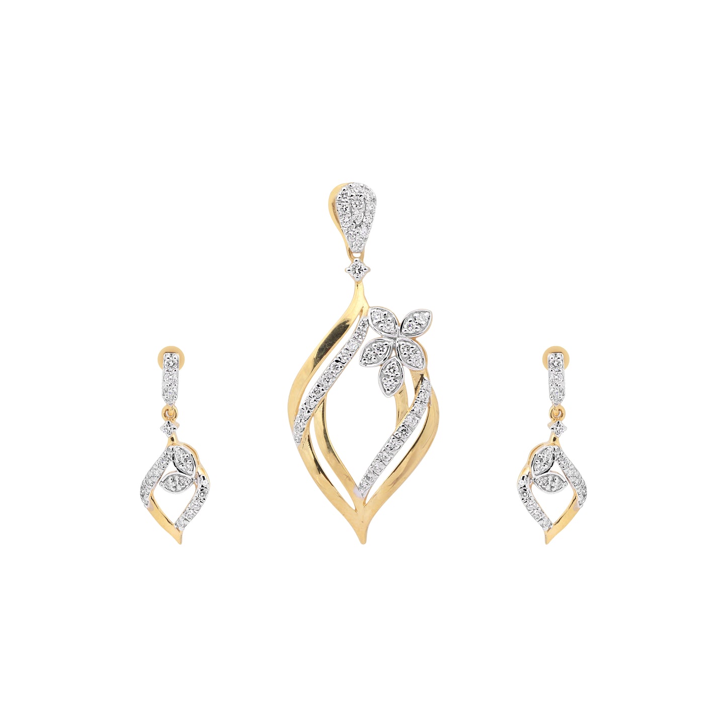 Flora Diamond Pendant Set