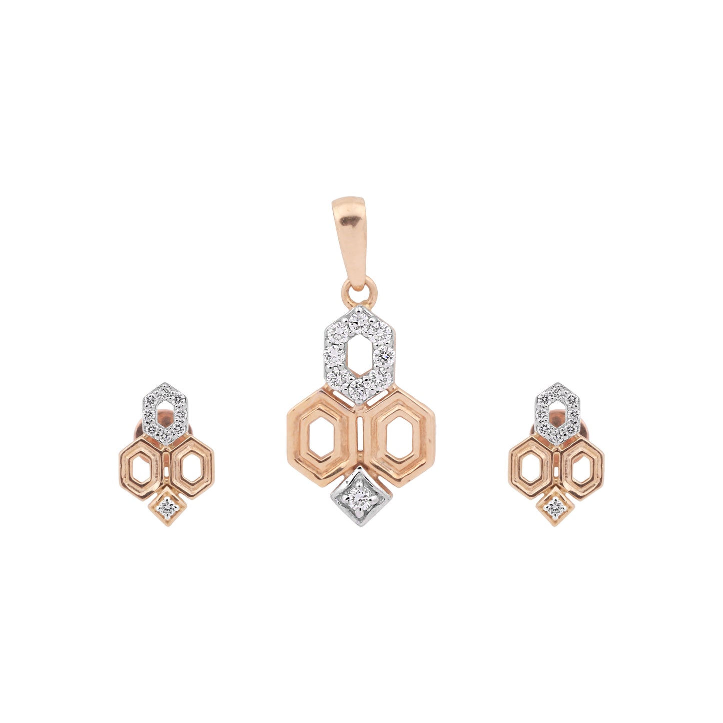 Hexa Sparkle Diamond Pendant Set