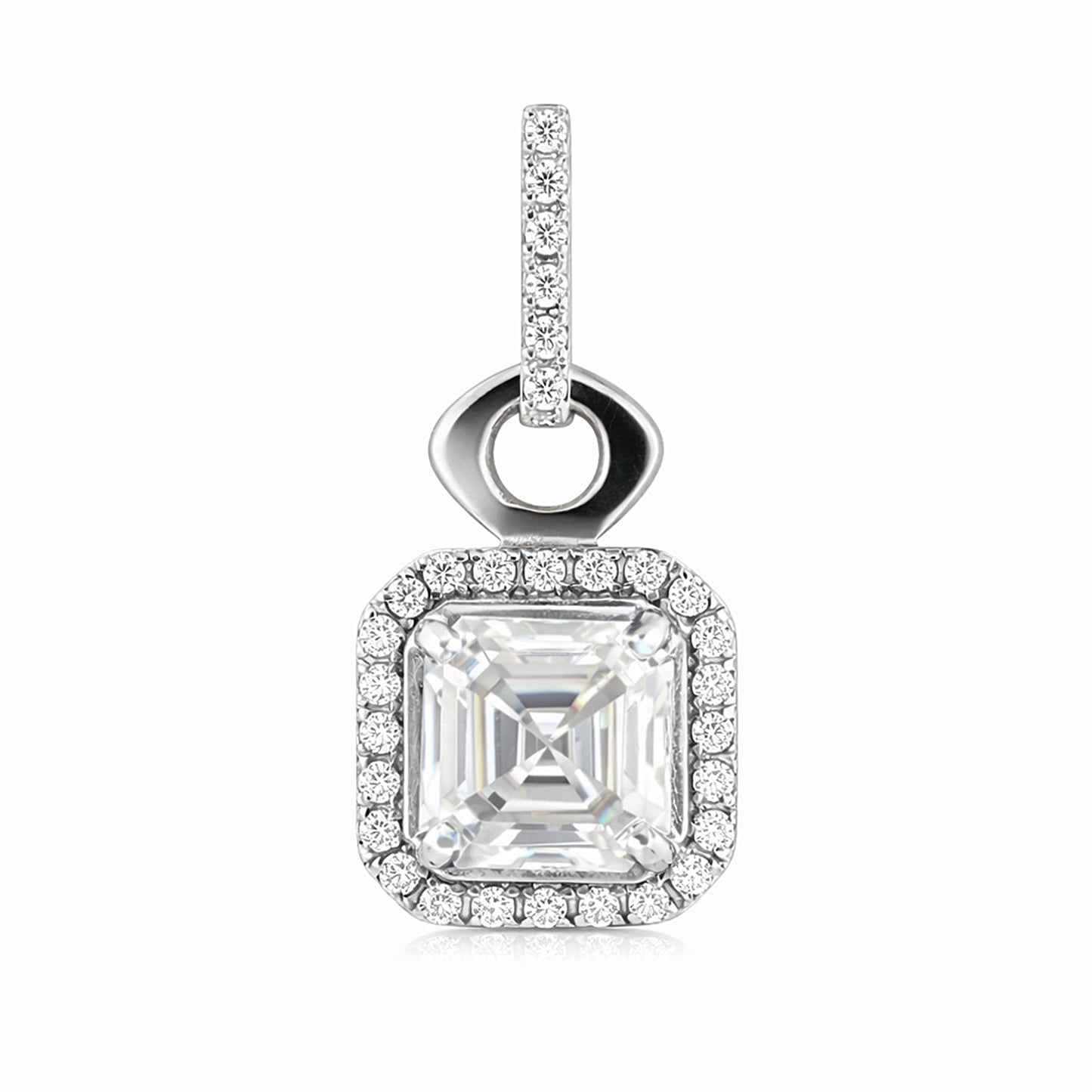 Moissanite 5.40 ct DEW Certified Moisanite Pendant Accents Back to School Jewellery Gold Vermeil