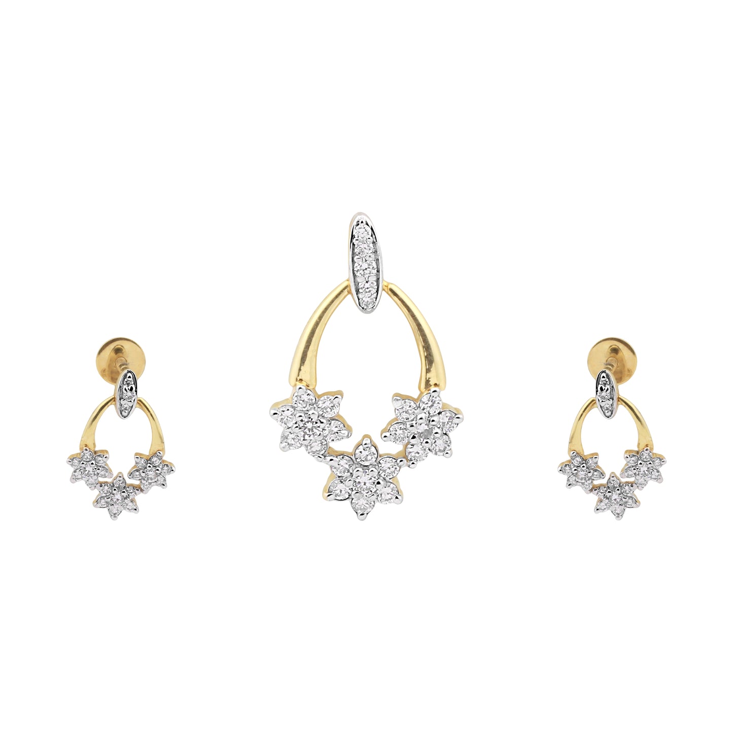 Floral Elegance Diamond Pendant Set in 18K Gold