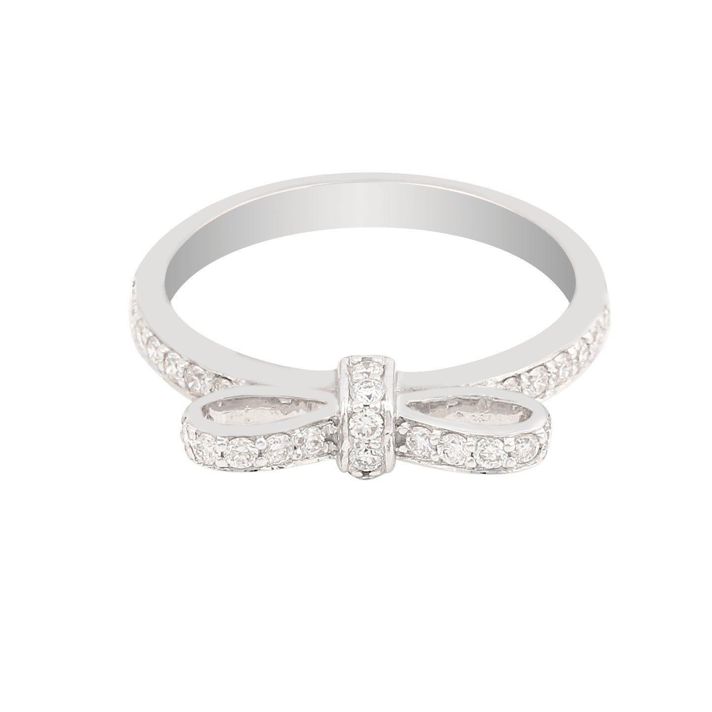 Sparkling Bow Design Diamond Ring