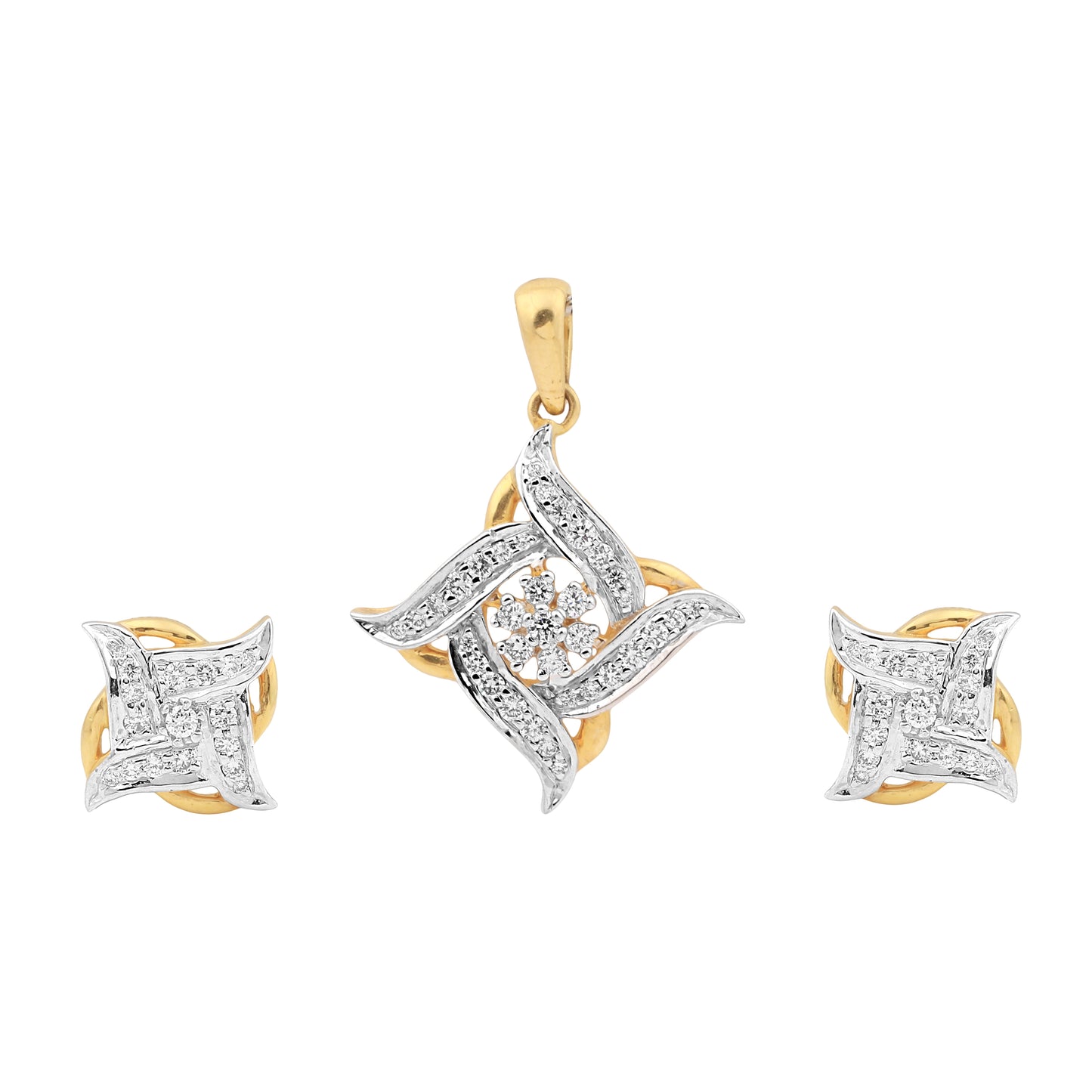 Celestial Swirl Diamond Pendant Set