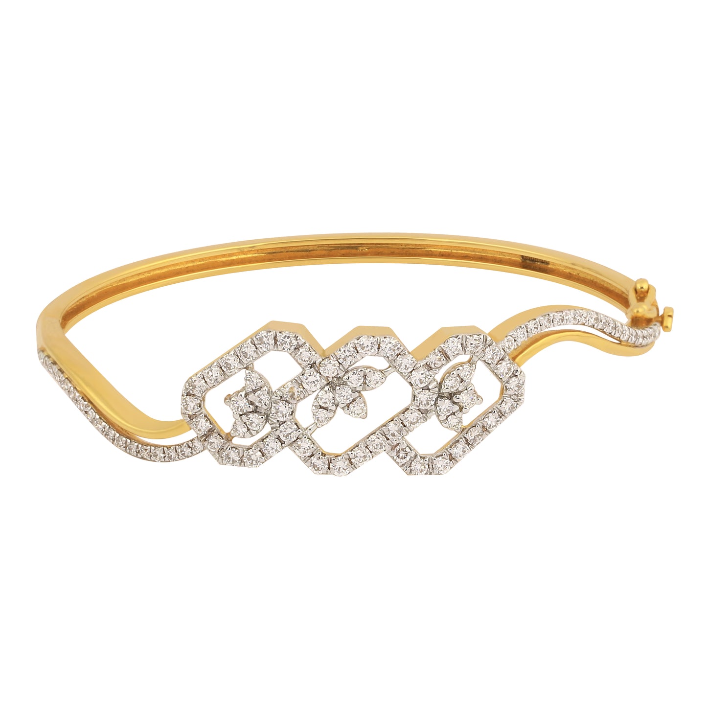 Floral Elegance Yellow Gold Diamond Bracelet