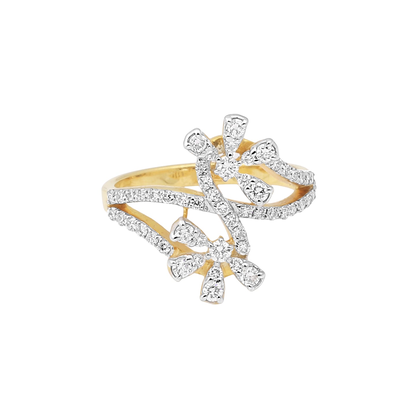 gold ring with diamond accents