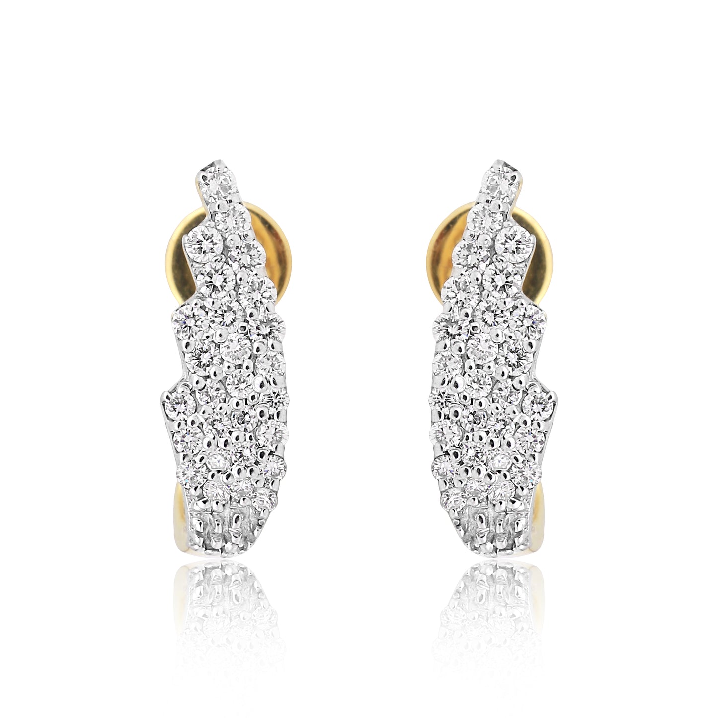 Modern Tendril Design Diamond Earrings