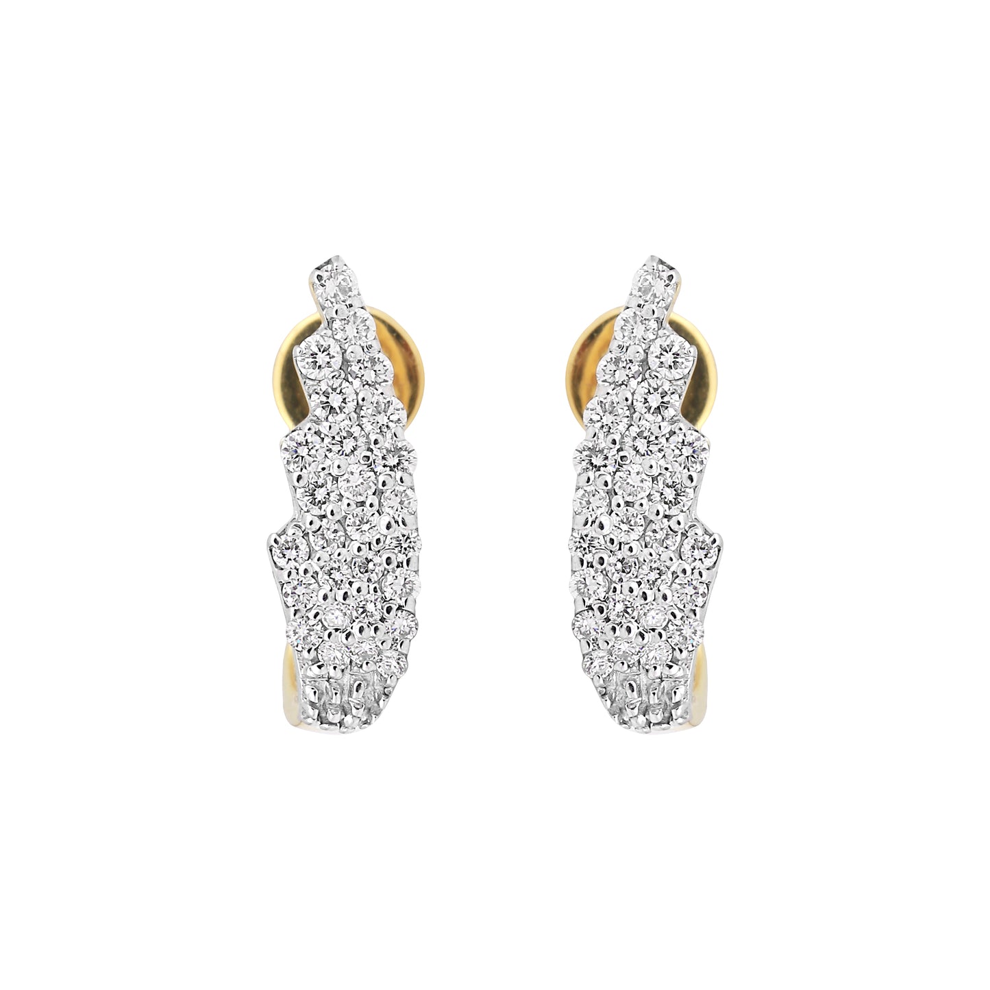 Modern Tendril Design Diamond Earrings