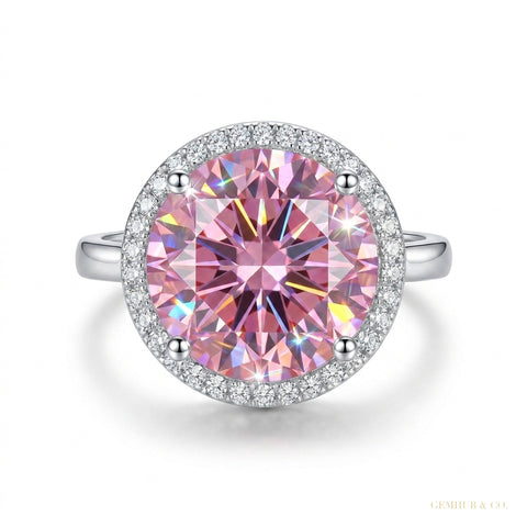 2.60 ct DEW Pink Moissanite Ring Designer Gift for Women Anniversary 18K Gold Plated Ve 18K Gold Plated – white background main image