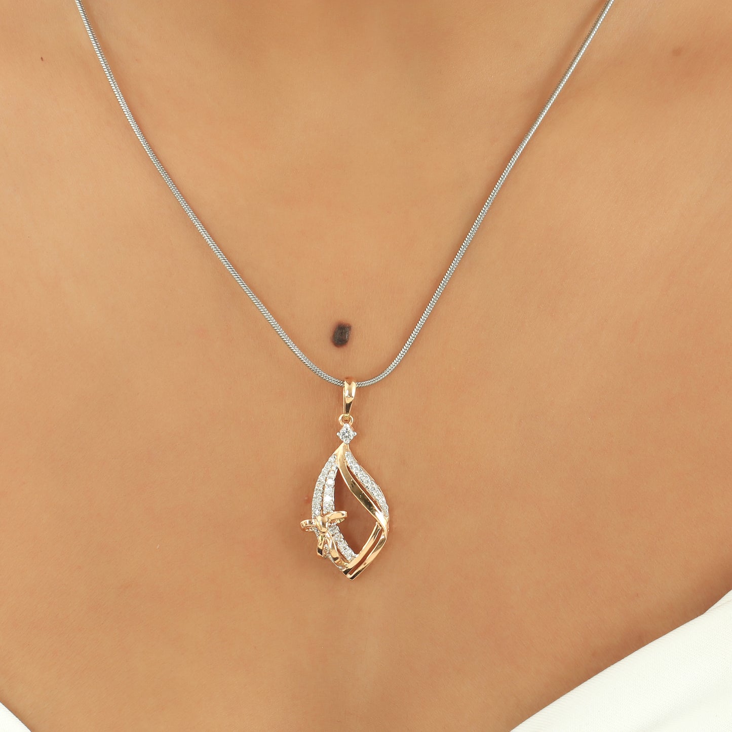 Graceful Rose Gold Diamond Pendant
