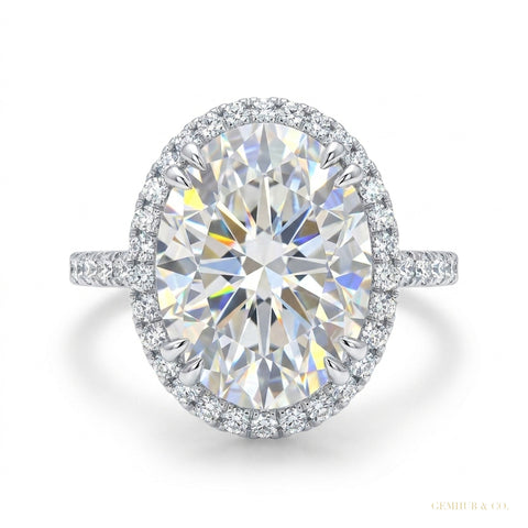 25.50 ct DEW Certified White Moissanite Solitaire Ring in – Gift for Dad 18K Gold Plate 18K Gold Plated – white background main image