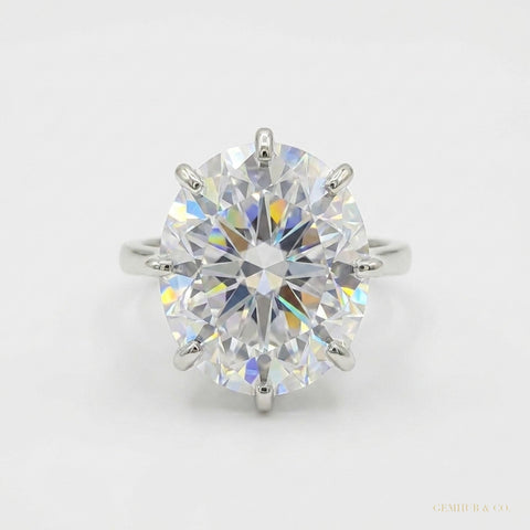 25.70 ct DEW Bold Moissanite Statement Ring Rare Luxury Gift for Her 18K Gold Plated Ve 18K Gold Plated – white background main image