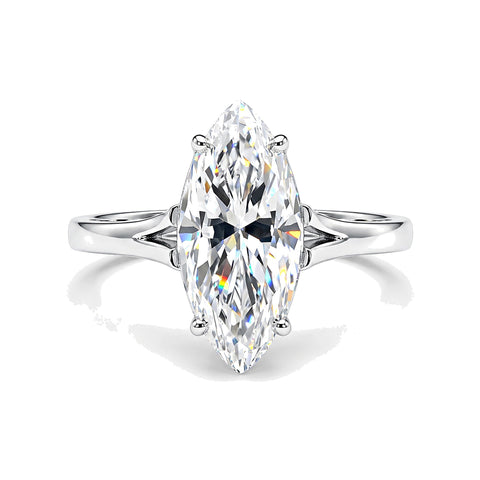 2.50 Ct Marquise Cut Lab Grown Diamond Ring — VS1 Clarity, 18k Gold Vermeil