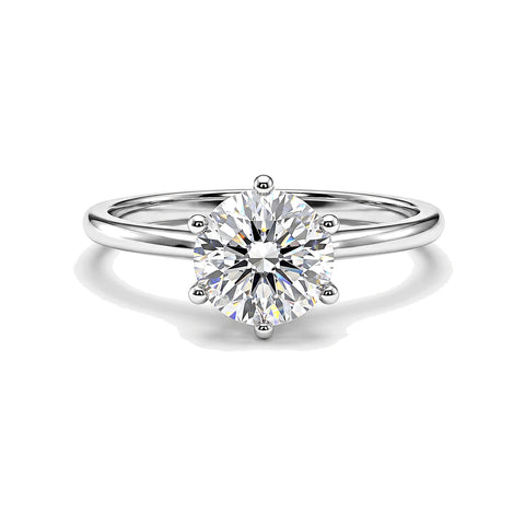 2.50 Ct Round Cut Lab Grown Diamond Ring — VS1 Clarity, 18k Gold Vermeil