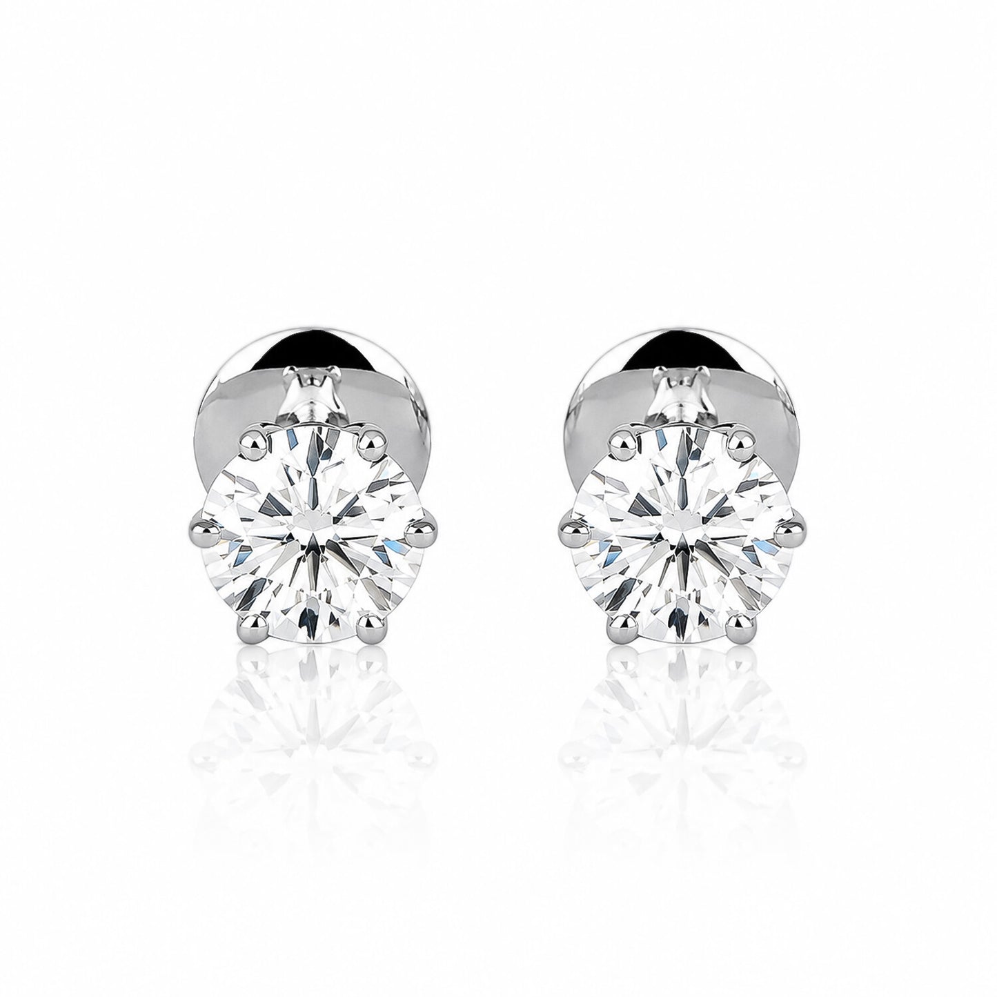 14K/18K Lab-Grown Diamond Solitaire Pear Stud Earrings