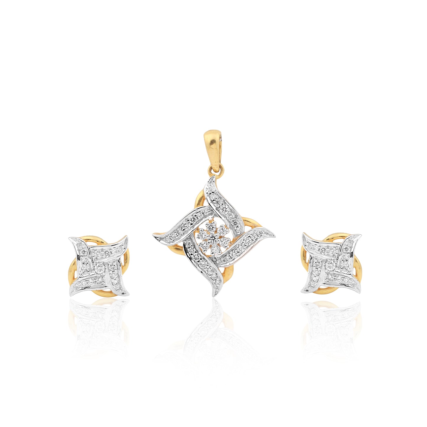 Celestial Swirl Diamond Pendant Set