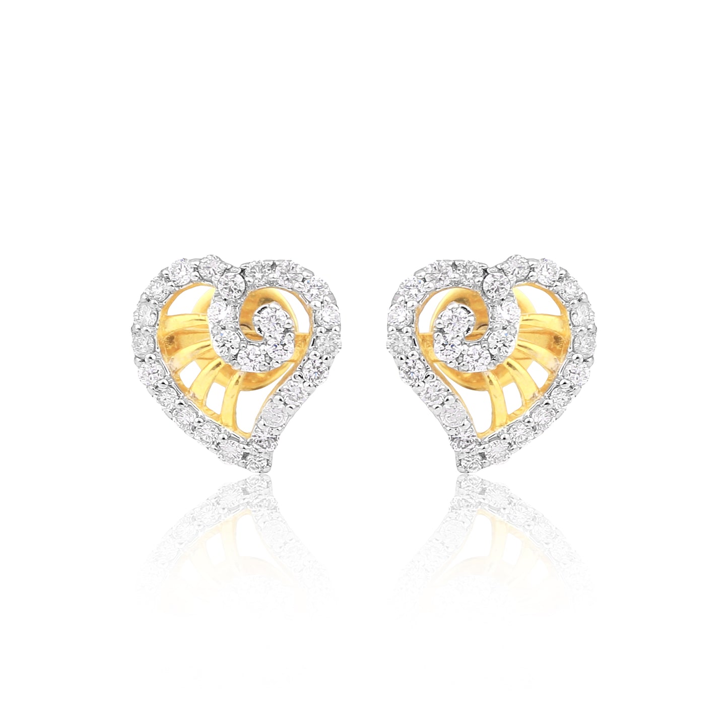 Elegant Heart-Shaped Diamond Earrings