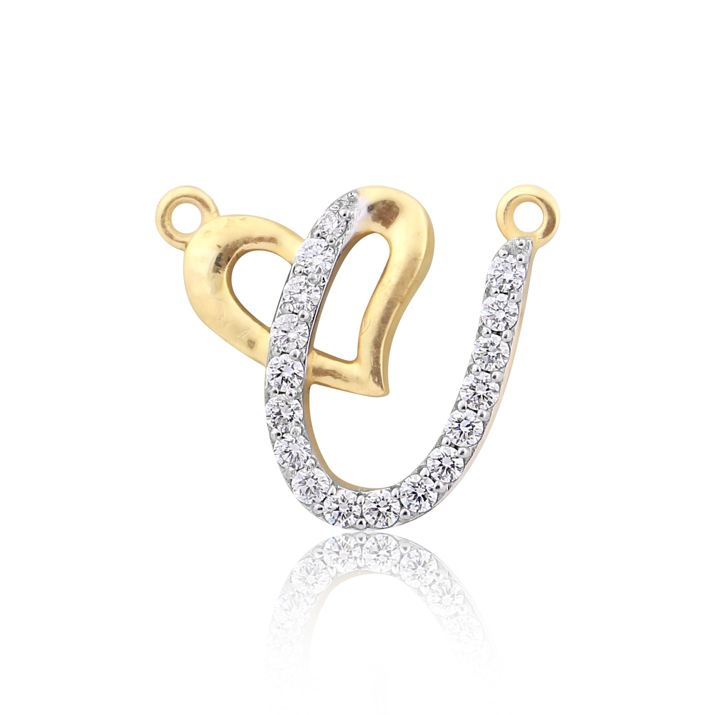 Heart & "V" Design Diamond Pendant