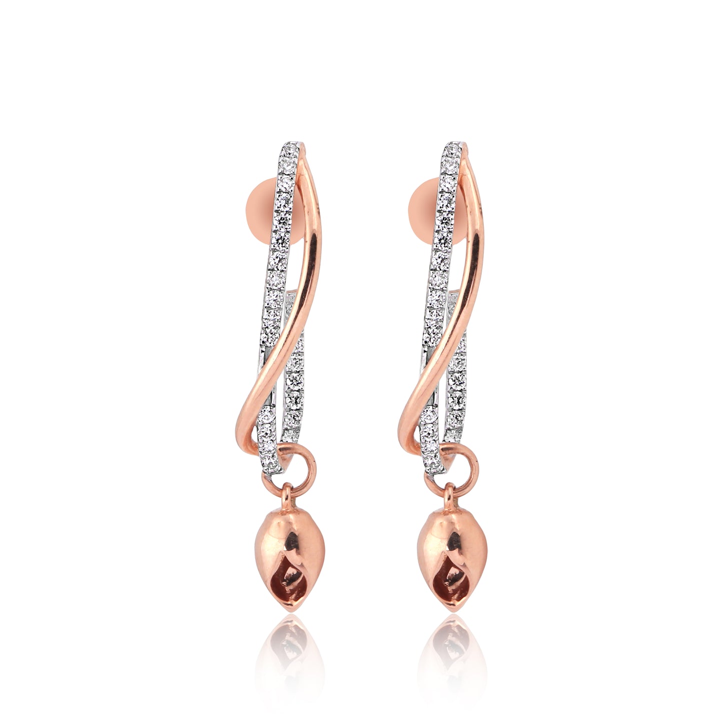 Elegant Rose Gold Diamond Drop Earrings