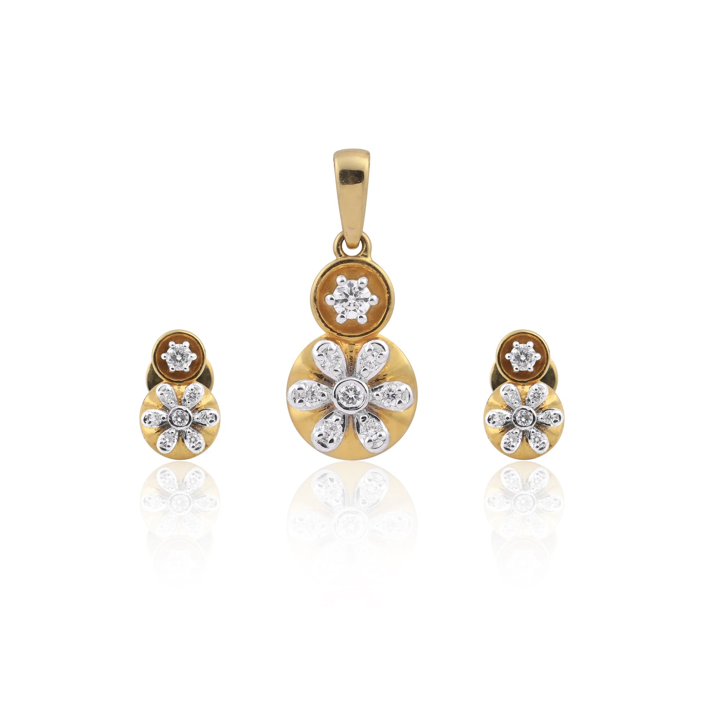 Radiant Bloom Diamond Pendant Set