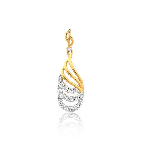 Luxury 18K Gold Pendant 0.26 Ct Natural Diamond Jewellery IGI Certified Jewellery