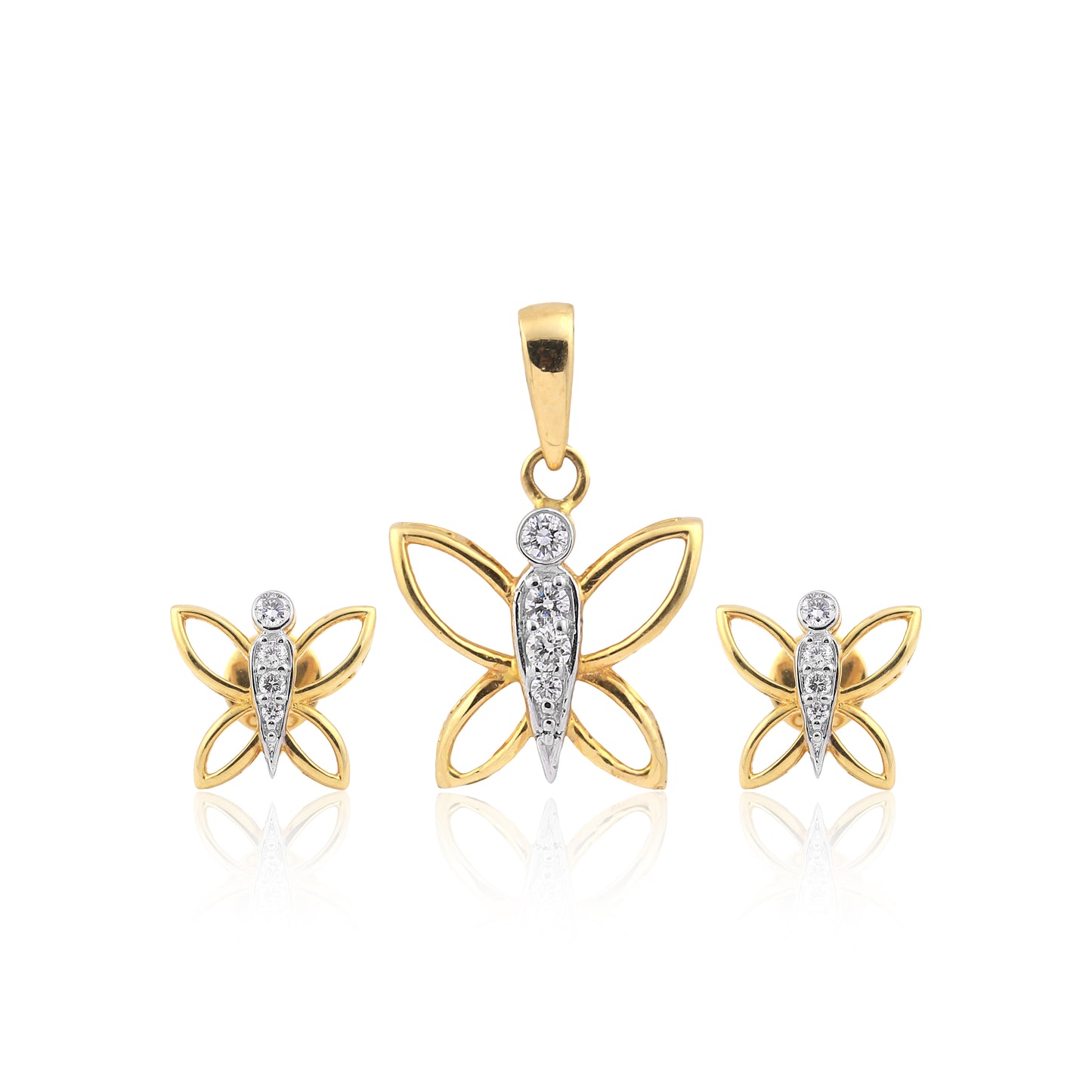 Butterfly Bliss Diamond Pendant Set