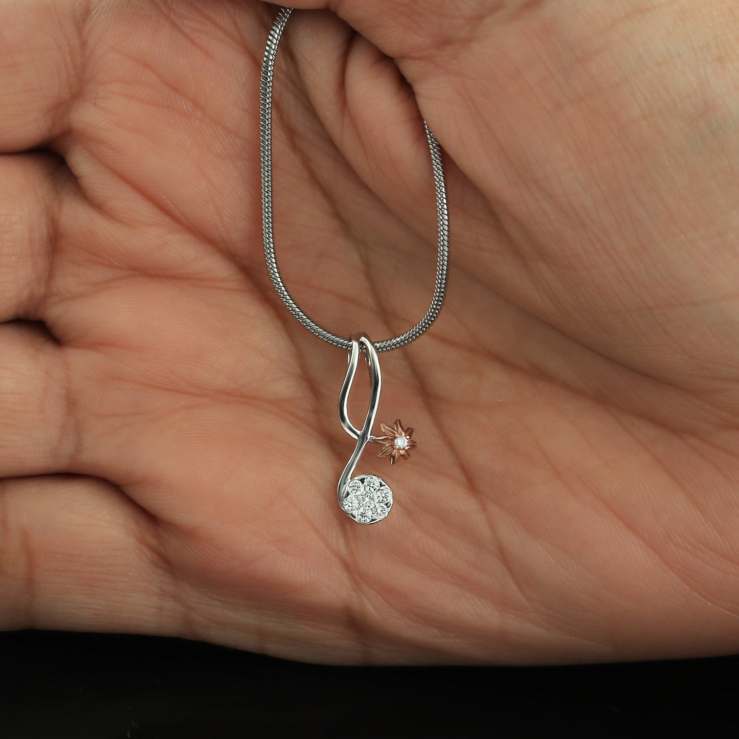 0.16 Ct IGI Certified Natural Diamond Necklace Pendant in 18K Gold