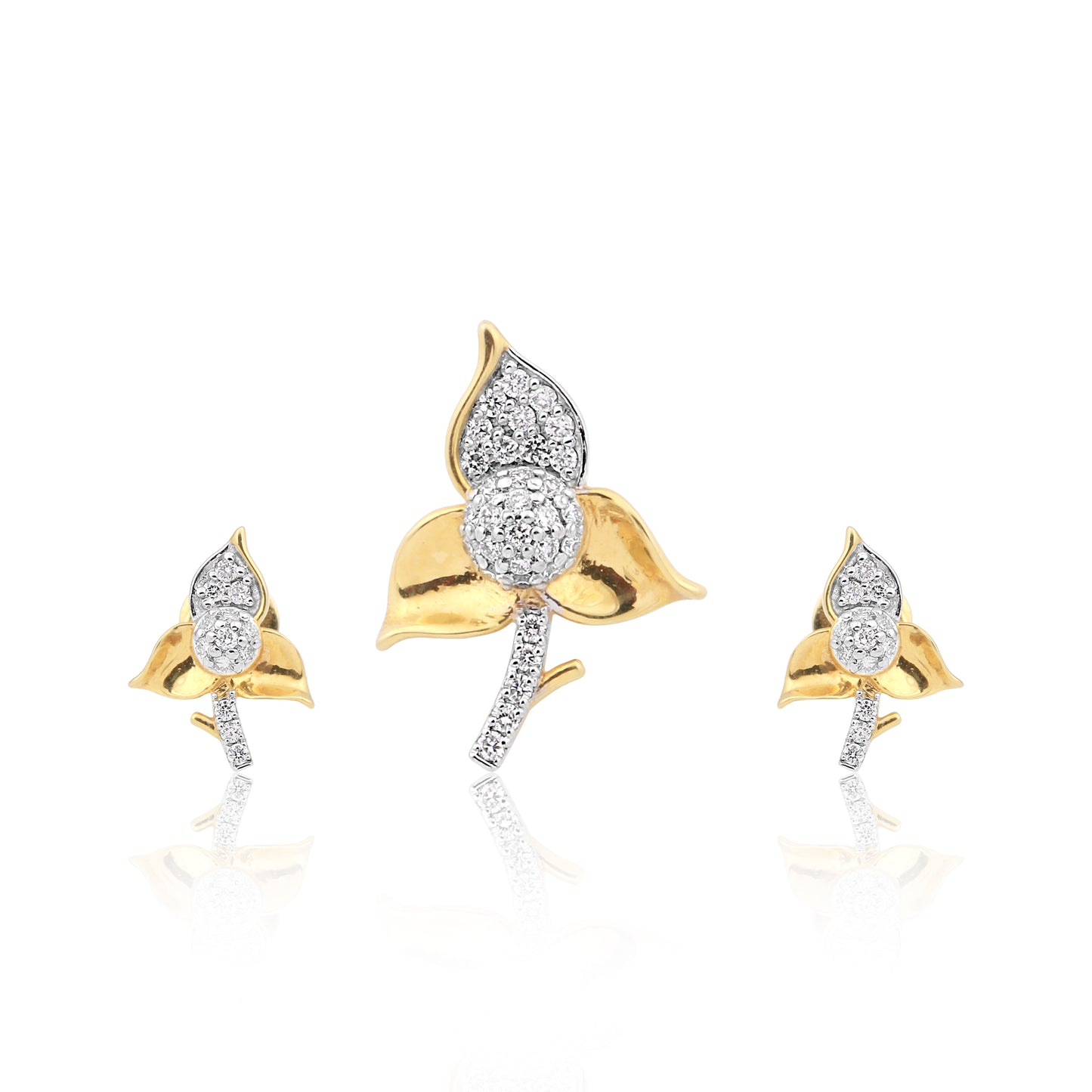 Radiant Bloom Diamond Pendant Set