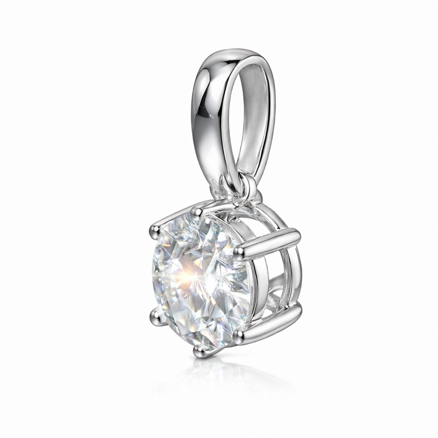 2.60 ct DEW Certified Moissanite Pendant Birthday Gift for Her 18K Gold Plated