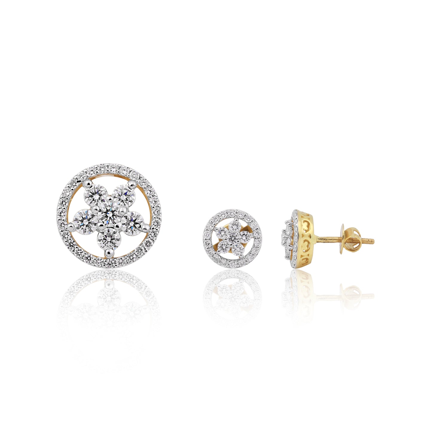 Blossom Radiance Floral Diamond Pendant Set